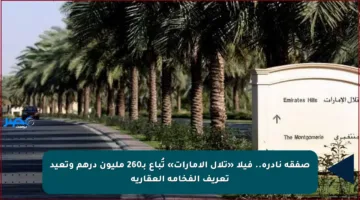 صفقة نادرة.. فيلا «تلال الإمارات» تُباع بـ260 مليون درهم وتعيد تعريف الفخامة العقارية